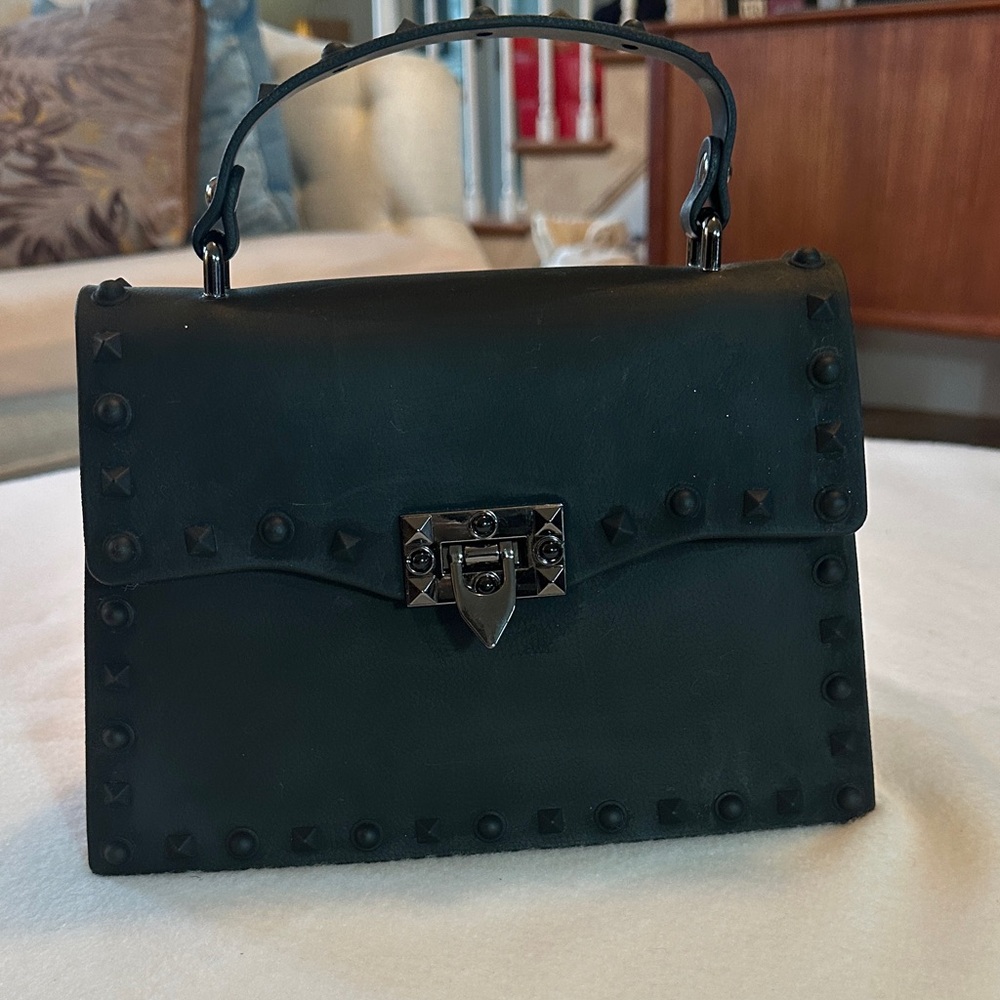 Black Studded Jelly Handbag NWOT